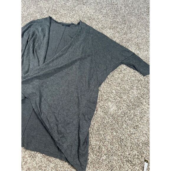 Eileen Fisher draped cardigan shawl sweater dolman sleeves gray lightweight M - Picture 10 of 10